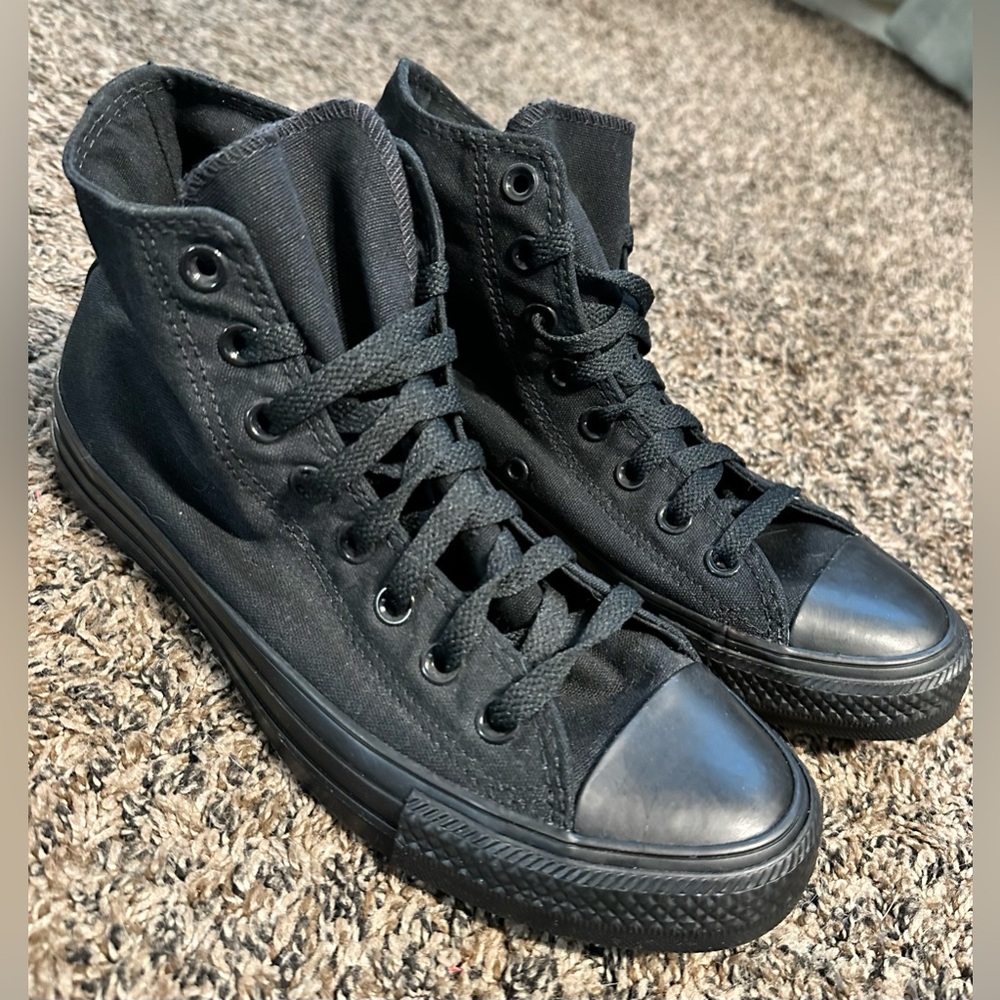Unisex Converse Chuck Taylor All Star All Black Canvas High-Tops - Men’s Size 7 - Picture 3 of 7